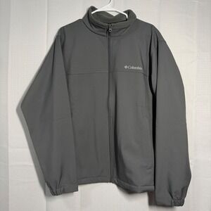 Columbia Men's Full Zip Jacket Gray Fleece Lined Softshell XL